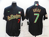 Dodgers 7 Julio Urias Black Mexico Cool Base Jersey,baseball caps,new era cap wholesale,wholesale hats